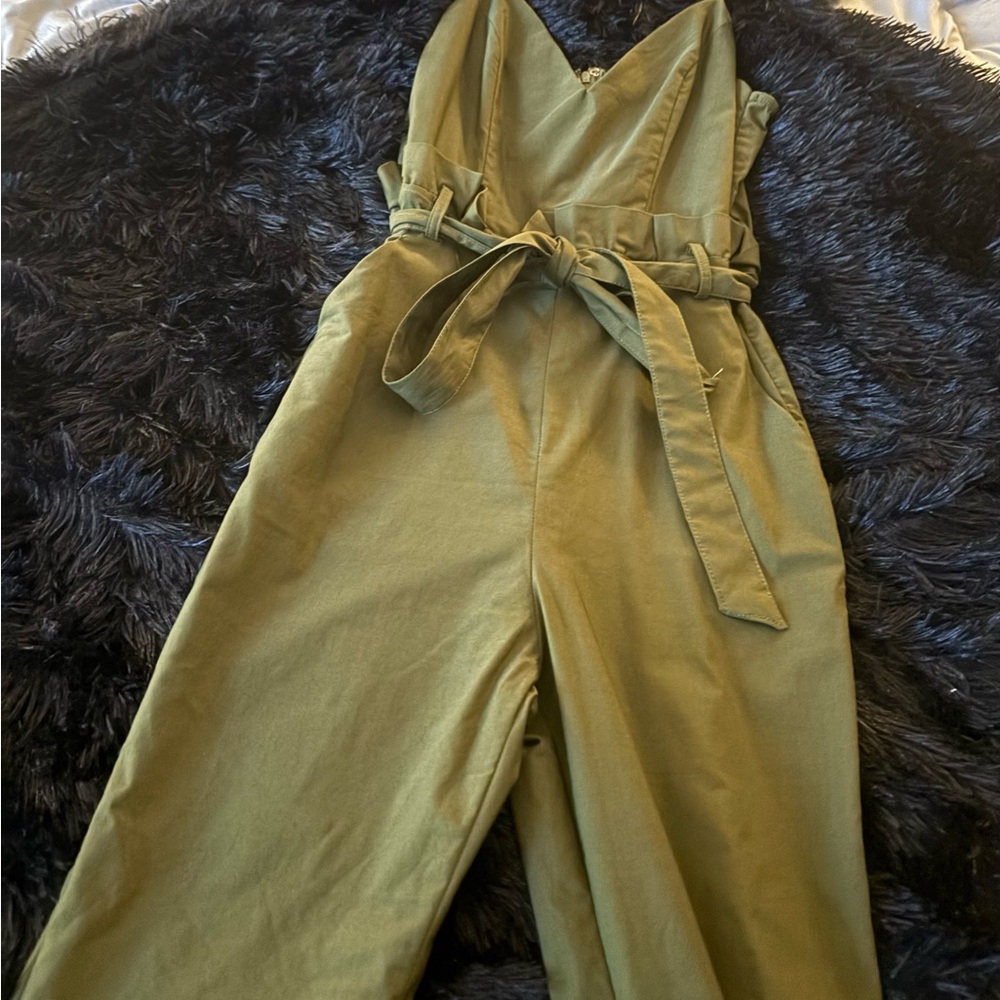 Windsor Olive Tie-Waist Jumpsuit